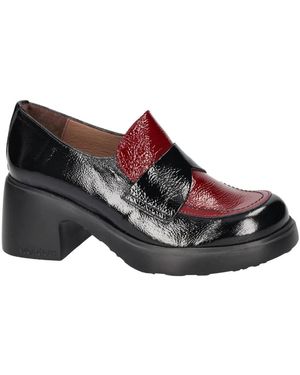 Wonders Schoenen ,Zwart ,Leer F-7121 Loafer Pump - Bruin