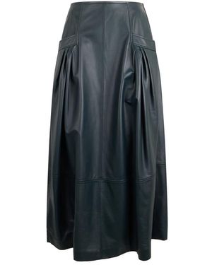 Alberta Ferretti Langer Lederrock - Grau