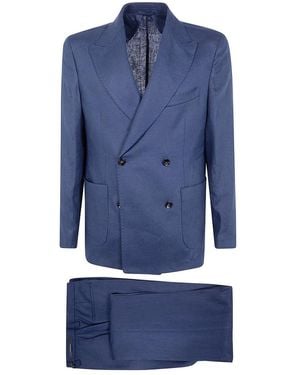 Michael Coal Double Breasted Suits - Blue