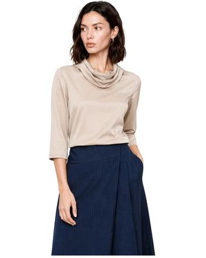 Kocca Overhemden ,Draped Cowl Neck Top - Blauw