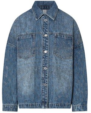 Liu Jo Oversized Jeansjacke Mit Strasssteinen - Blau