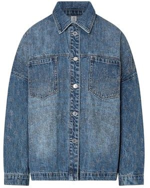 Liu Jo Oversized Spijkerjas Met Strass-Steentjes - Blauw