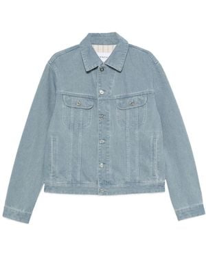 Givenchy Jassen ,Blauw ,Denim Logo-Patch Denim Jacket