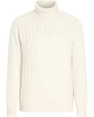 Oscar Jacobson Seppo Kabelstrick Rollkragenpullover - Weiß