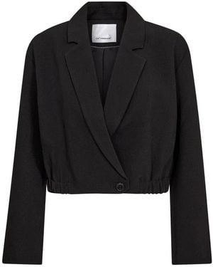 co'couture Jassen ,Zwart ,Leer Getailleerde Blazer