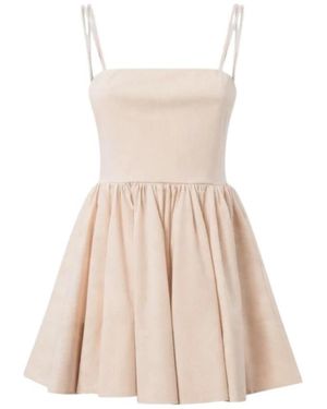 ANDAMANE Kleedjes ,Katoen Carrie Ballerina Mini Jurk - Naturel