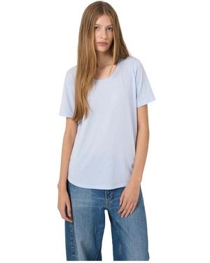 Repeat Cashmere Lyocell-Baumwoll-T-Shirt - Blau
