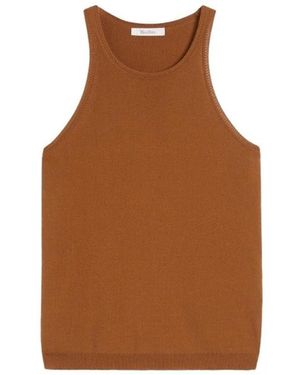 Max Mara Tops ,Bruin ,Katoen Arnes Halterneck Top