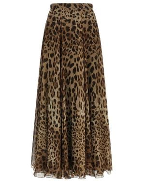Dolce & Gabbana Rokken ,Bruin ,Leer Lange Rok - Naturel