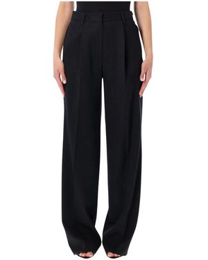 Dries Van Noten Broeken ,Zwart ,Wijde Plooibroek