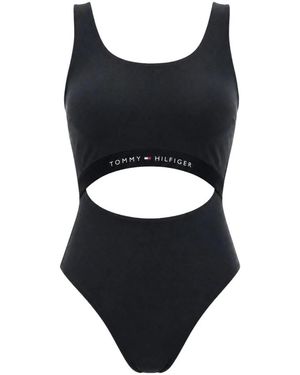 Tommy Hilfiger Badmode ,Blauw ,Nylon Cut Out One-Piece - Zwart