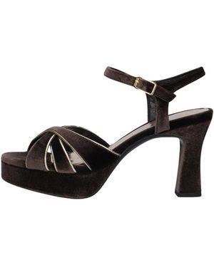 Unisa Schoenen ,Bruin ,Leer Ocate Platform Sandaal - Zwart