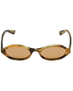 McQueen Geometrische Ovale Zonnebril - Metallic