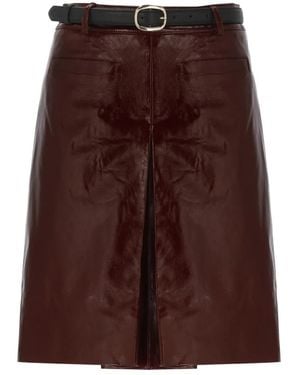 Self-Portrait Leather Skirts - Marrón