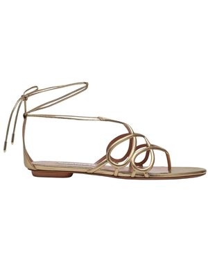 Aquazzura Flat Sandals - Metallic