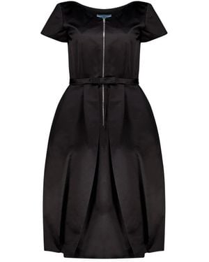Prada Duchesse Zijden Jurk - Zwart