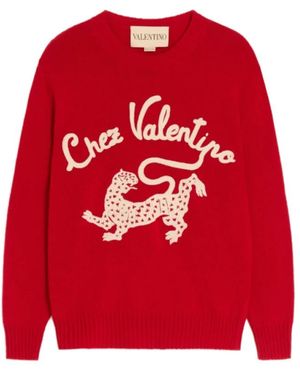 Valentino Round-Neck Knitwear - Rojo