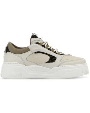 Fendi Low-Top Sneakers Mit Signature-Motiv - Weiß