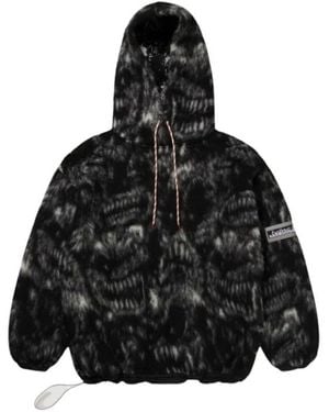 Aries Hoodies & Sweatvesten ,Zwart ,Katoen Oversized Monster Fleece Hoodie Pullover
