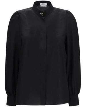 McQueen Wishbone Seidenhemd - Schwarz