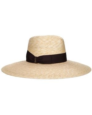 Borsalino Accessoires ,Sophie Hoed Met Brede Rand - Naturel