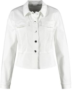 Gerry Weber Jassen ,Wit ,Katoen Spijkerjas Met Peplum