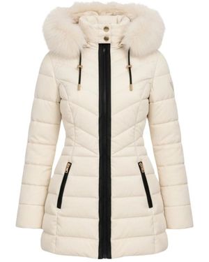 Guess Jassen ,Wit ,Leer Jolanda Stretch Puffer - Naturel