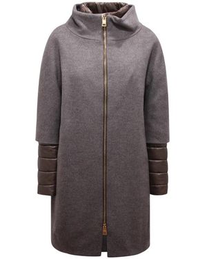 Herno Single-Breasted Coats - Grey