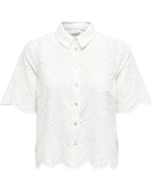 ONLY Overhemden ,Wit ,Katoen Valais S/S Shirt