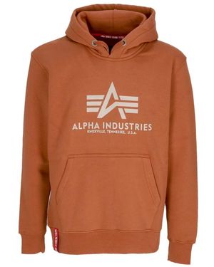 Alpha Industries Basic hoodie in haselnussbraun - Orange