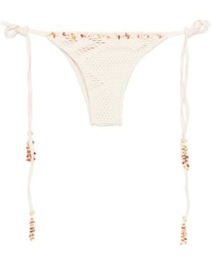 PATBO Bikini-Oberteil Mit Perlen - Weiß