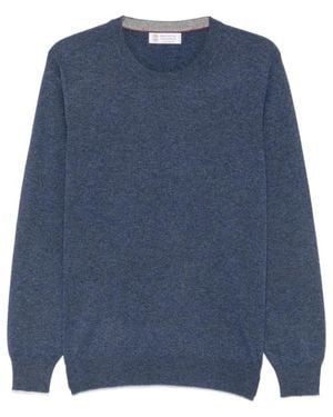 Brunello Cucinelli Kaschmir Pullover Mit Rundhalsausschnitt - Blau