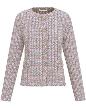 Marella Jassen ,Veelkleurig ,Tweed Ribes Tweed Jas - Paars
