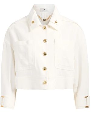 Elisabetta Franchi Denim Jackets - White