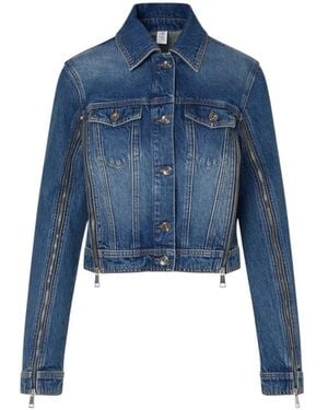 Liu Jo Jassen ,Blauw ,Denim Denim Jack Met Rits