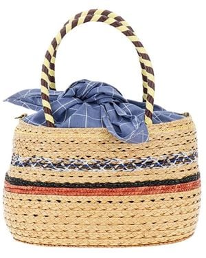 Exquisite J Tassen ,Raffia Tas - Blauw