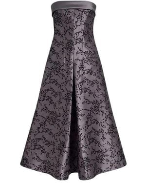 Alberta Ferretti Strapless Midi Jurk - Paars