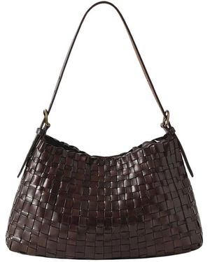 Dragon Diffusion Tassen ,Bruin ,Leer Bruine Geweven Leren Hobo Schoudertas
