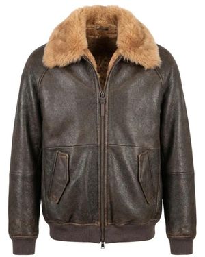 Brunello Cucinelli Shearling Jacke - Grau