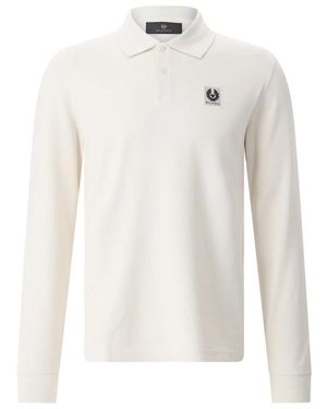 Belstaff Tops ,Katoen Polo Shirt Met Lange Mouwen - Wit