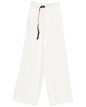 White Sand Crème Koordgesp Detail Broek - Wit