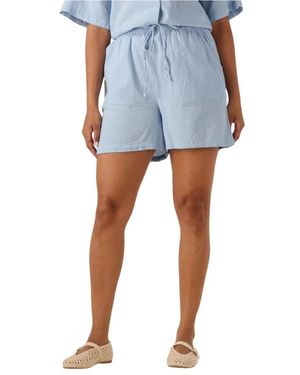 SELECTED Korte Broeken ,Blauw ,Linnen Lichtblauwe Linnen Shorts Voor Zonnige Dagen