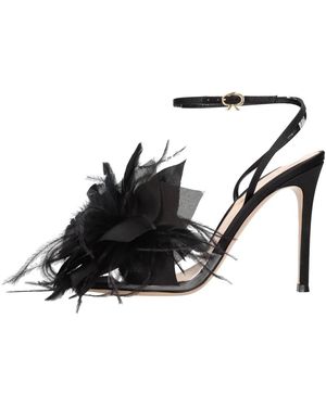 Gianvito Rossi Ynez Sandal Glasstrasp - Zwart