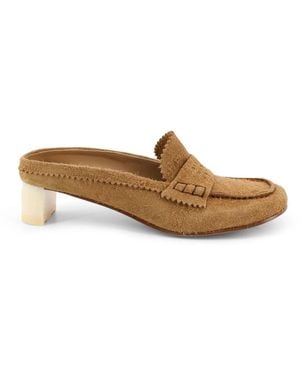 MM6 by Maison Margiela Suede Heeled Mule - Braun