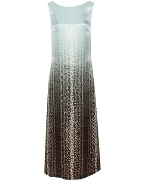 Fendi Elegante Zijden Jurk Lichtblauw