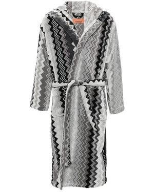Missoni Nachtkleding ,Grijs ,Katoen Giacomo Badjas Met Capuchon