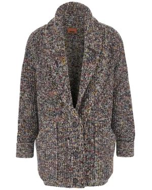 Missoni Truien & Vesten ,Veelkleurig ,Katoen Maxi Cardigan - Grijs