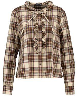 Van Laack Karierte Bluse Nhea - Braun