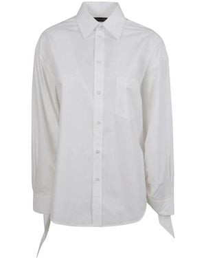 Balenciaga Blouse Met Geknoopte Manchetten - Grijs