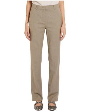 Marella Pantalon Van Keperstof Van Stretch-Wolmix En Viscose - Naturel